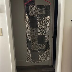 Christopher & Banks Black and White Animal Print Scarf